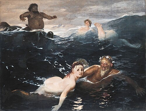 Playing in the Waves, 1883, Arnold Böcklin
