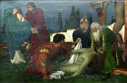 Weeping at the Cross, 1876, Arnold Böcklin