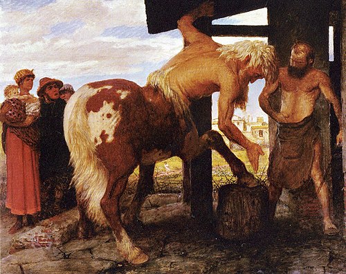 Centaur at the Village Blacksmith, 1888, Arnold Böcklin