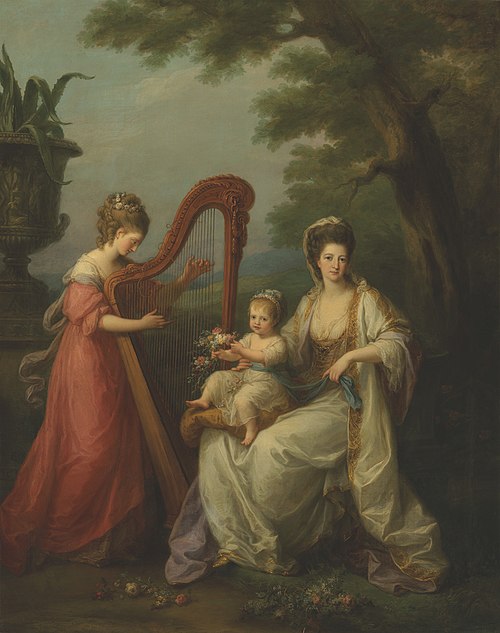Portrait de Lady Elizabeth Smith-Stanley, comtesse de Derby, avec son fils Edward et sa demi-soeur L, 1776, Angelica Kauffmann
