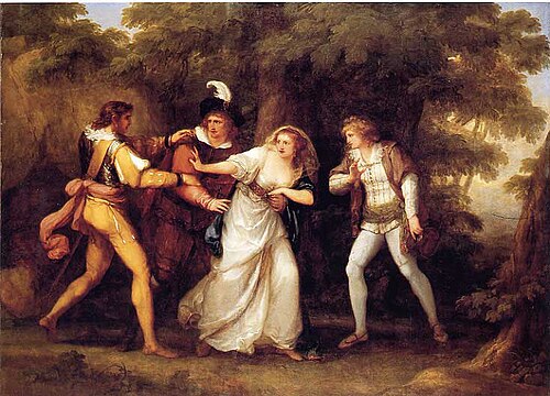 Valentine Rescues Silvia in The Two Gentlemen of Verona, 1789, Angelica Kauffmann