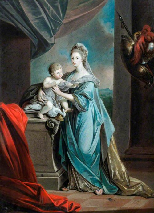 Princess Augusta Charlotte (1737–1813), Eldest Sister of George III, with Her Infant Son, , Angelica Kauffmann