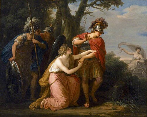 Armida in Vain Endeavours with Her Entreaties to Prevent Rinaldo's Departure, 1776, Angelica Kauffmann