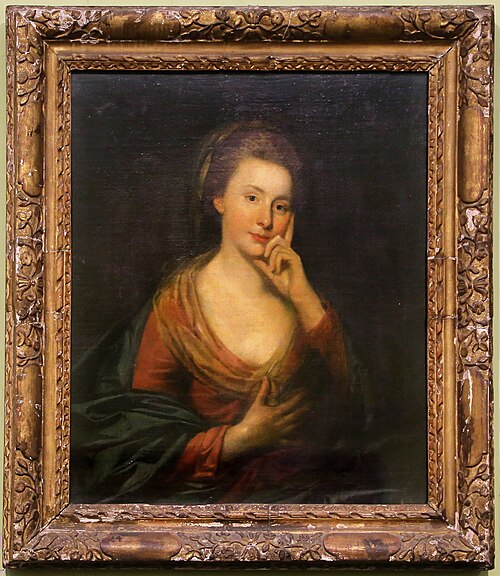 ritratto di donna con vestito rosso e mantello azzurro, , Angelica Kauffmann