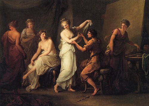 Zeuxis Selecting Models for His Painting of Helen of Troy., 1778, Angelica Kauffmann