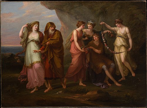 Télémaque et les nymphes de Calypso, 1782, Angelica Kauffmann