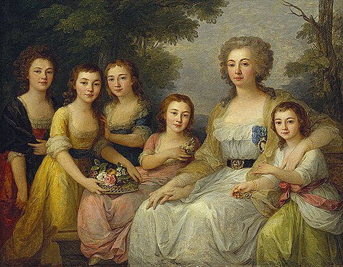 Portrait de la comtesse Protassova avec ses nièces, 1788, Angelica Kauffmann