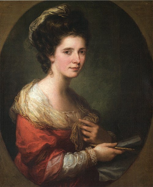 Self-Portrait with Charcoal Holder and Sharpener, 1770, Angelica Kauffmann