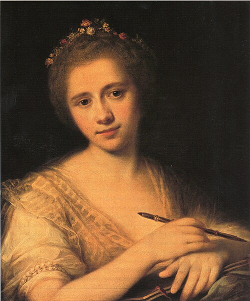 Autoportrait avec couronne de fleurs, 1771, Angelica Kauffmann
