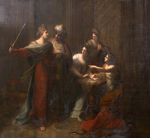 Interview of Edgar and Elfrida after her Marriage to Athelwold, 1770, Angelica Kauffmann