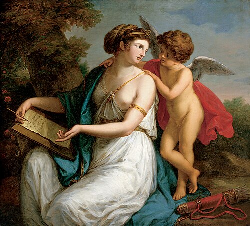 Sappho Inspired by Love, 1775, Angelica Kauffmann