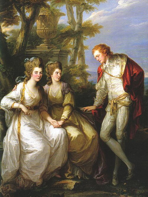 Portrait of Lady Georgiana, Lady Henrietta Frances and George John Spencer, Viscount Althorp, 1774, Angelica Kauffmann