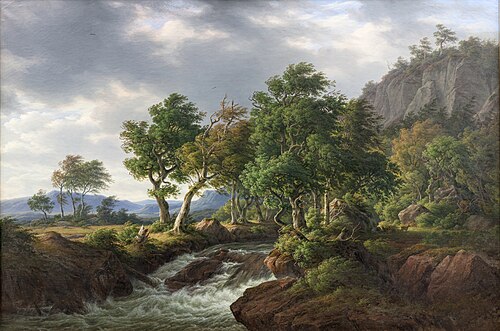 Klippelandskab. Djupadal i Bleking, 1855, F.C. Kiærskou