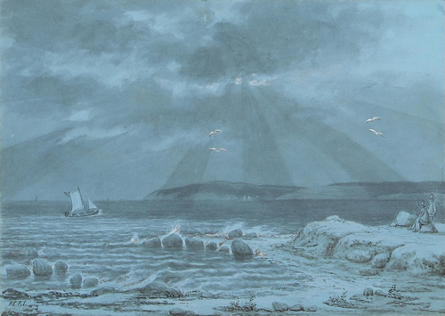 Scenery from Kolding Fjord., 1839, F.M.E. Fabritius de Tengnagel