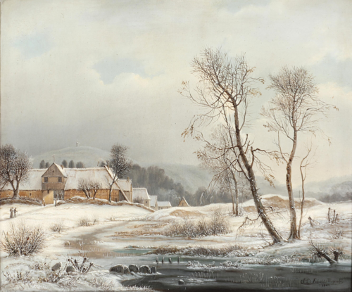 View from an icy lake., 1844, F.M.E. Fabritius de Tengnagel