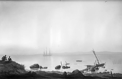 Nordlyset, natten fra den 16. til den 17. september 1838, set fra Hellebæks kyst, 1839, F.M.E. Fabritius de Tengnagel
