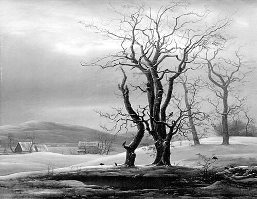 En egn ved Töplitz. Vinter, 1824, F.M.E. Fabritius de Tengnagel