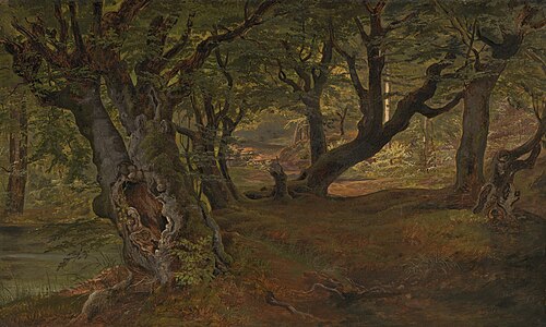 View of Bregentved Forest, Sjaeeland, 1835, Frederik Sødring