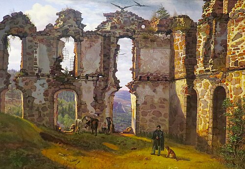 The Ruins of Brahehus near Jönköping, Sweden, 1832, Frederik Sødring