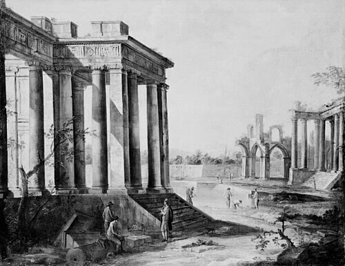 Decorative Landscape with Imaginary Architecture, 1740, Giovanni Antonio Cesari