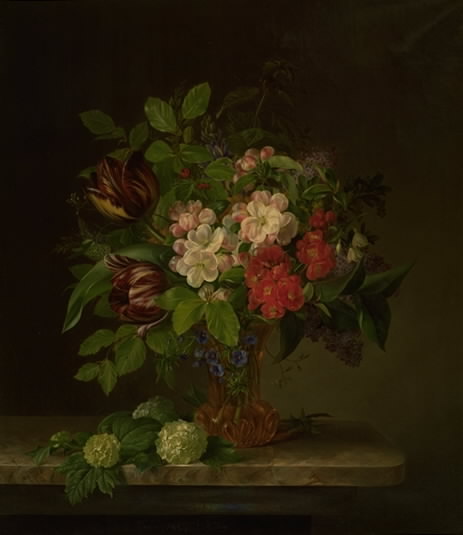 Et glas med forårsblomster, 1840, Hanne Hellesen