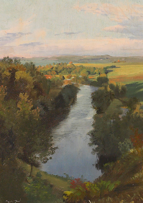 View of a valley with a stream., 1874, Hans Gabriel Friis