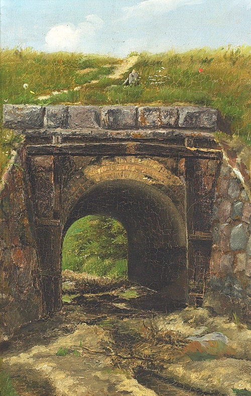 Landscape with a bridge., 1874, Hans Gabriel Friis