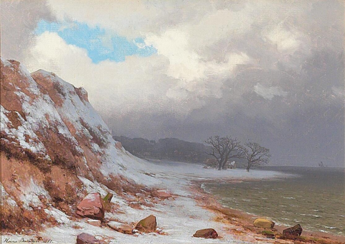 Coastal landscape in winter., 1847, Heinrich Buntzen