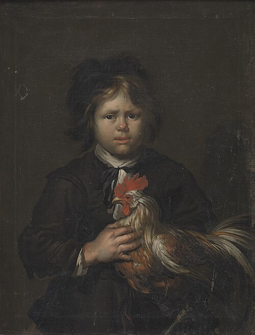 A Farm Boy with a Cock, 1667, Henrich Dittmers