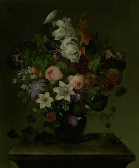 Blomsterbuket med snerle og efeu, 1843, Hermania Neergaard