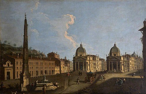 Piazza del Popolo, Rome, 1740, Jacopo Fabris