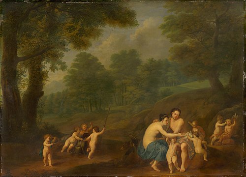 Venus and Adonis (Love Scene), 1731, Johann Friedrich Gerhard