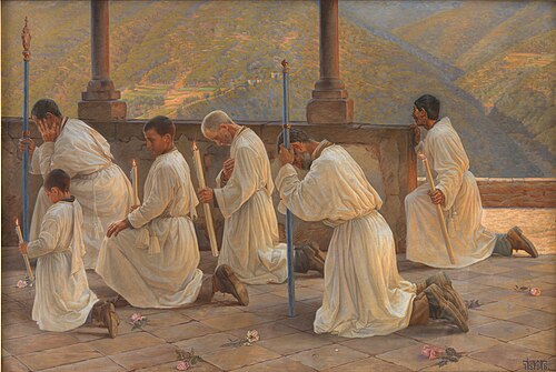 Bøn om regn. Procession i Apenninerne, 1895, Johannes Wilhjelm