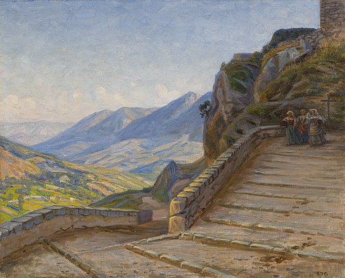 Landskab fra Civita d'Antino, 1910, Johannes Wilhjelm