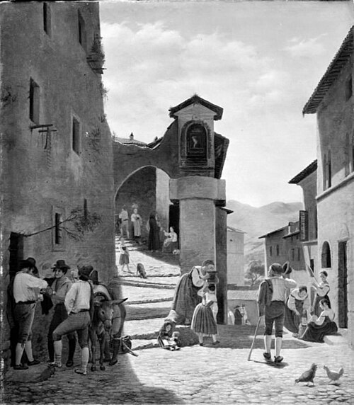 Street Scene in Subiaco, Italy, 1846, Julius Friedlænder