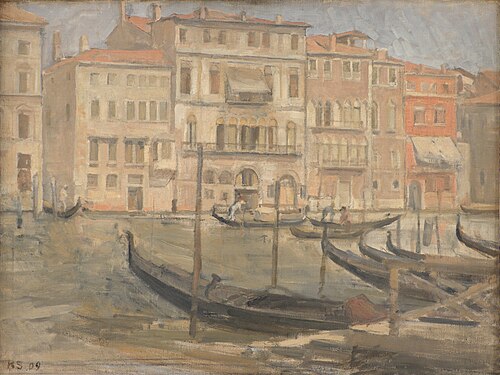 Ved Canal Grande i Venedig, 1909, Karl Schou