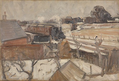 Toget kommer, 1916, Karl Schou