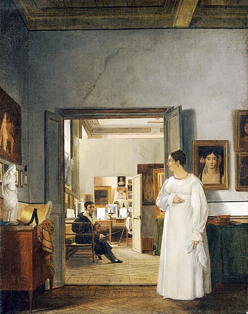 L'Atelier d'Ingres in Rome, 1818, Jean Alaux