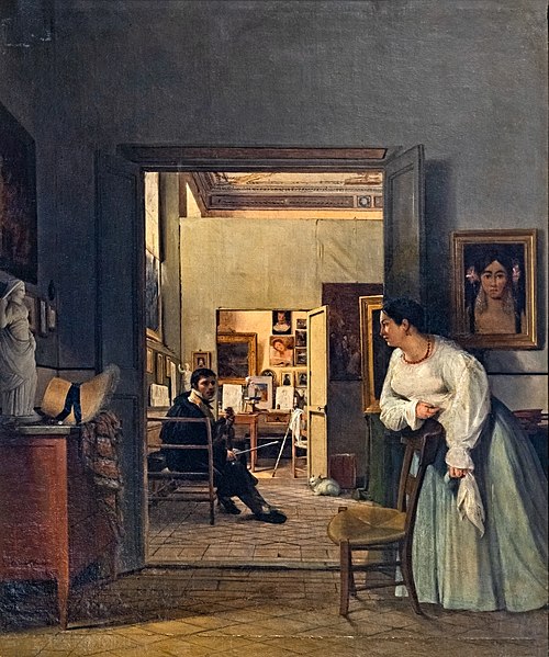 L'Atelier d'Ingres à Rome, 1818, Jean Alaux