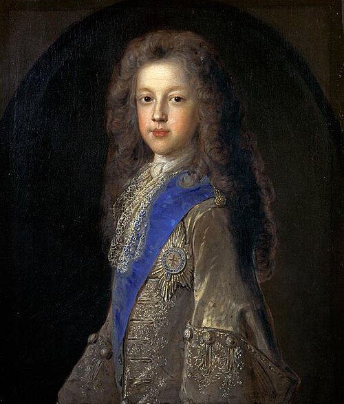 Prince James Francis Edward Stuart, 1688 - 1766. Son of James VII and II, 1701, François de Troy
