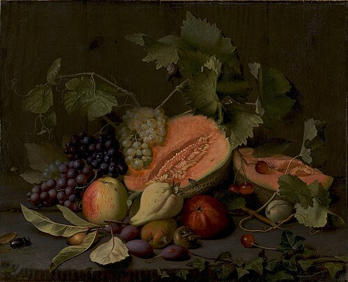 Still Life with Melons and Grapes, 1851, O.D. Ottesen