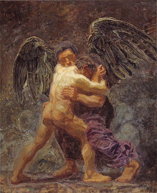 Jacob Wrestling with the Angel, 1907, Oluf Hartmann