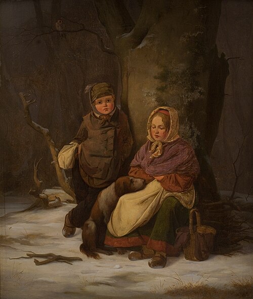To fattige børn, 1845, Peter Julius Larsen