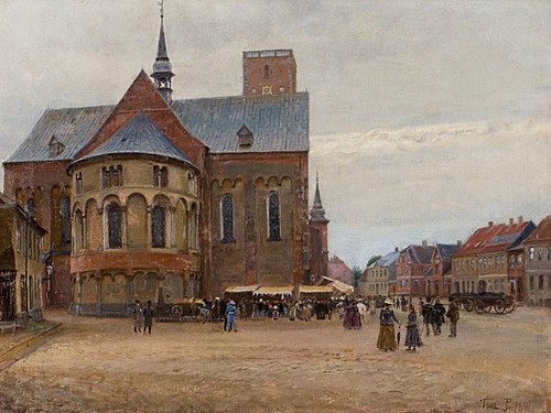 Ribe Domkirke set østfra, 1891, Tom Petersen