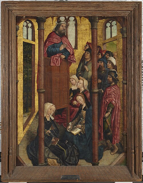 Prediking van een heilige, 1485, Maître de la Légende de sainte Barbe