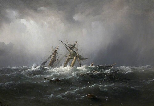 Wreck of the Royal Mail Steamer RMS 'Armenian' on the Arklow Bank, 1866, Richard Brydges Beechey
