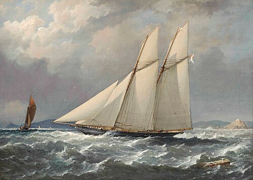 Lord Colville's schooner yacht Volage, 1862, Richard Brydges Beechey