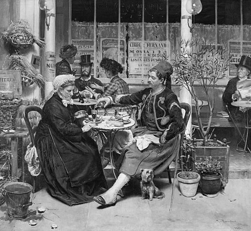 Udenfor et brasserie i Paris, 1881, Vilhelm Jakob Rosenstand