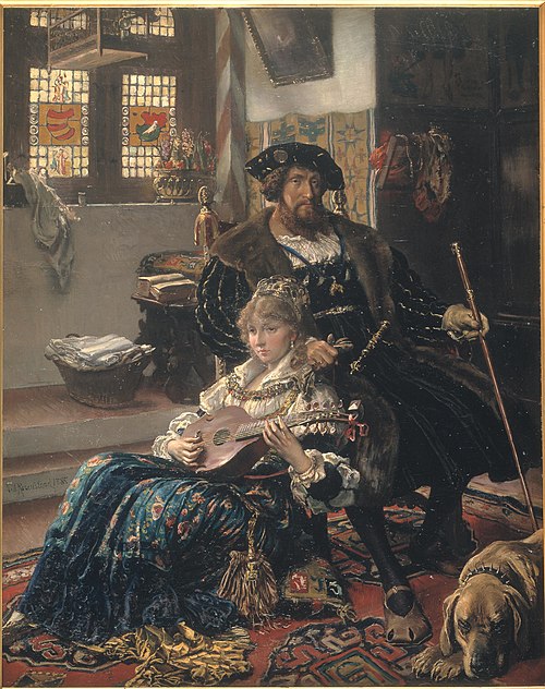 Christian II og Dyveke, 1885, Vilhelm Jakob Rosenstand