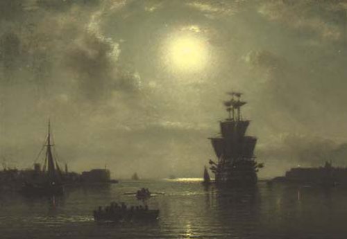 H.M.S. St. Vincent lying off Gosport at the entrance to Portsmouth harbour, 1886, Wilhelm Ferdinand Xylander